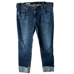 AG Adriano Goldschmied Stevie Cuff Jeans Slim Straight Cuffed Designer Jeans